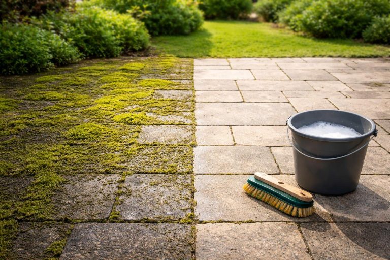 Démoussage Terrasse Pierre : Comment Éliminer la Mousse ?
